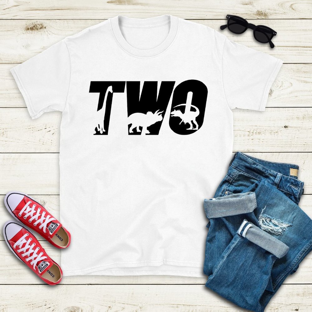 Dinosaur Birthday Shirt Two Boys 2nd Birthday Dino